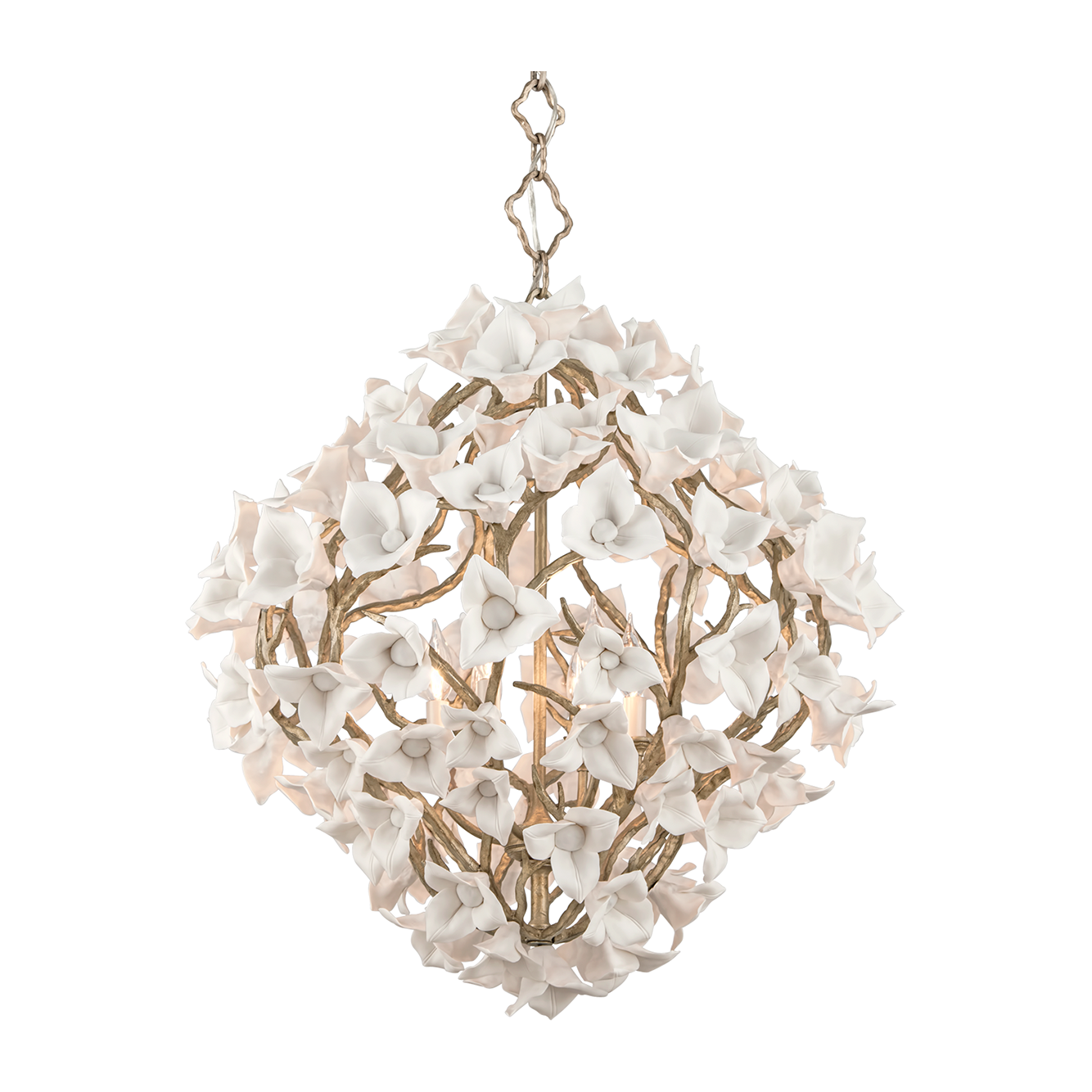 Stria Gold Leaf Lily Chandelier