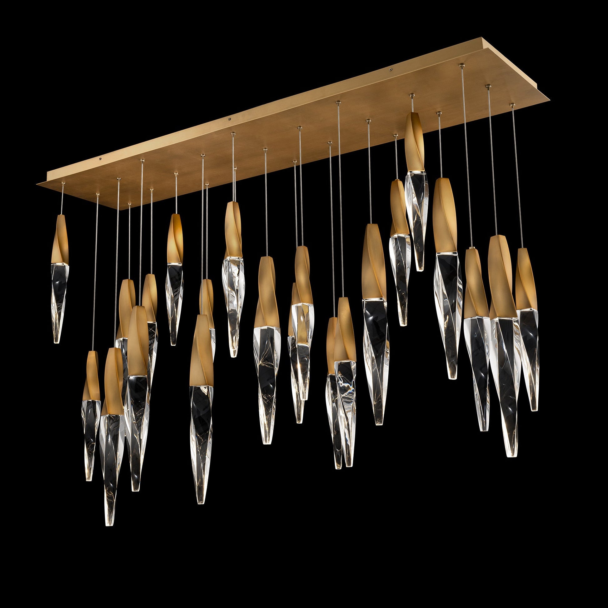 Twisted Optic Crystal Icicle Pendant