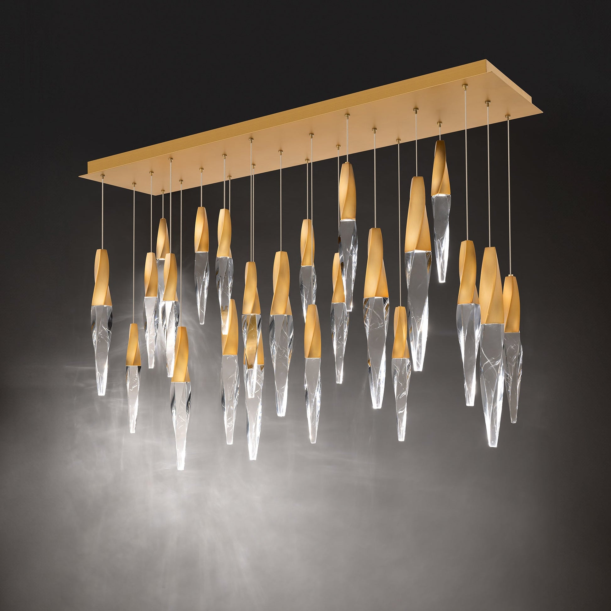 Twisted Optic Crystal Icicle Pendant