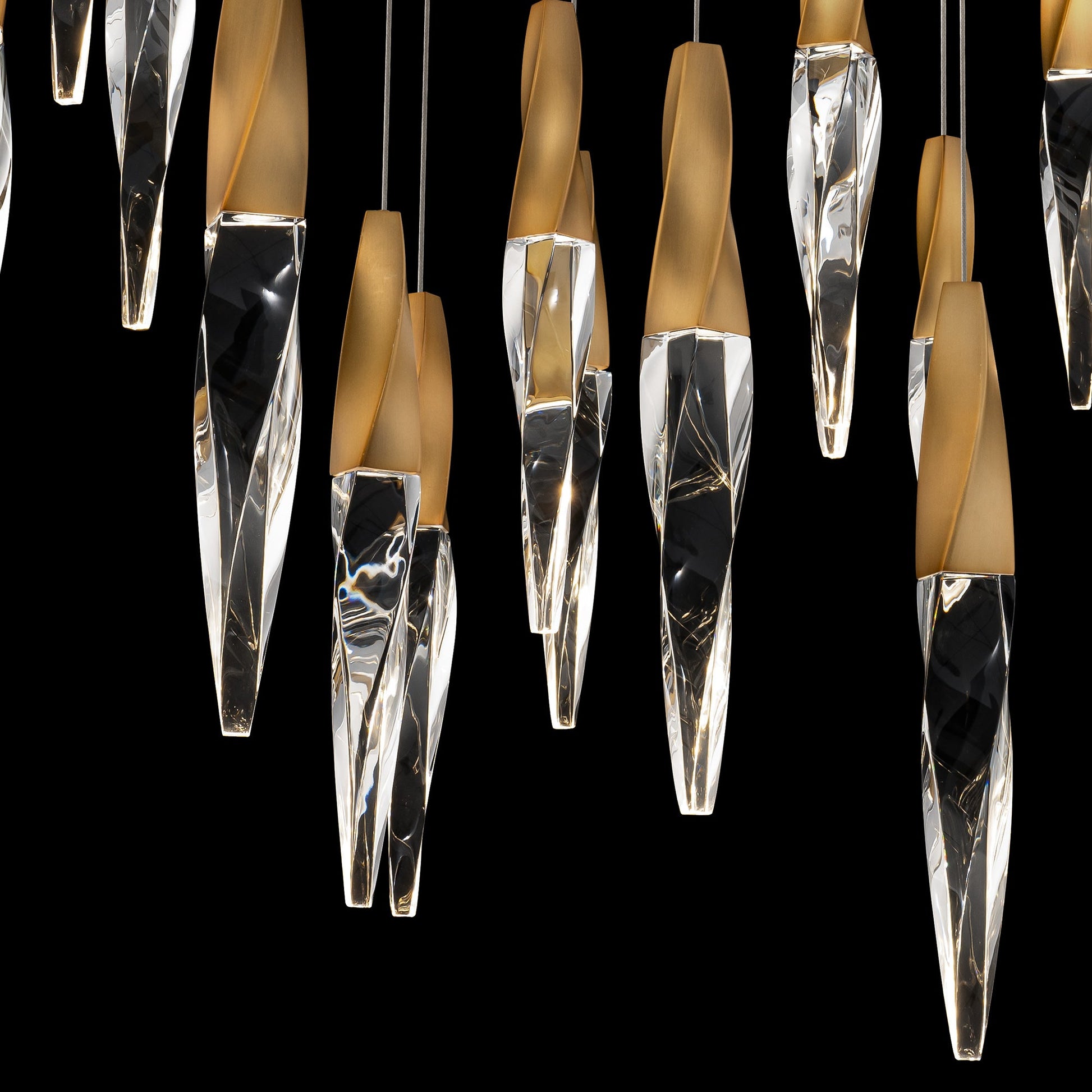 Twisted Optic Crystal Icicle Pendant