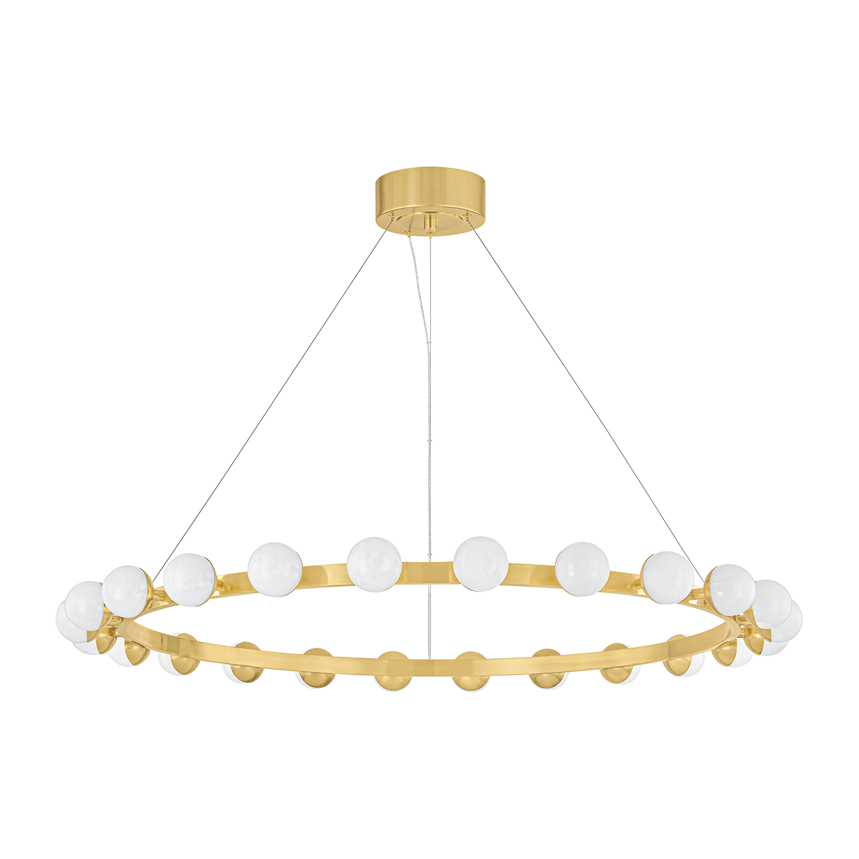 Vintage Brass Crackled Globe Chandelier