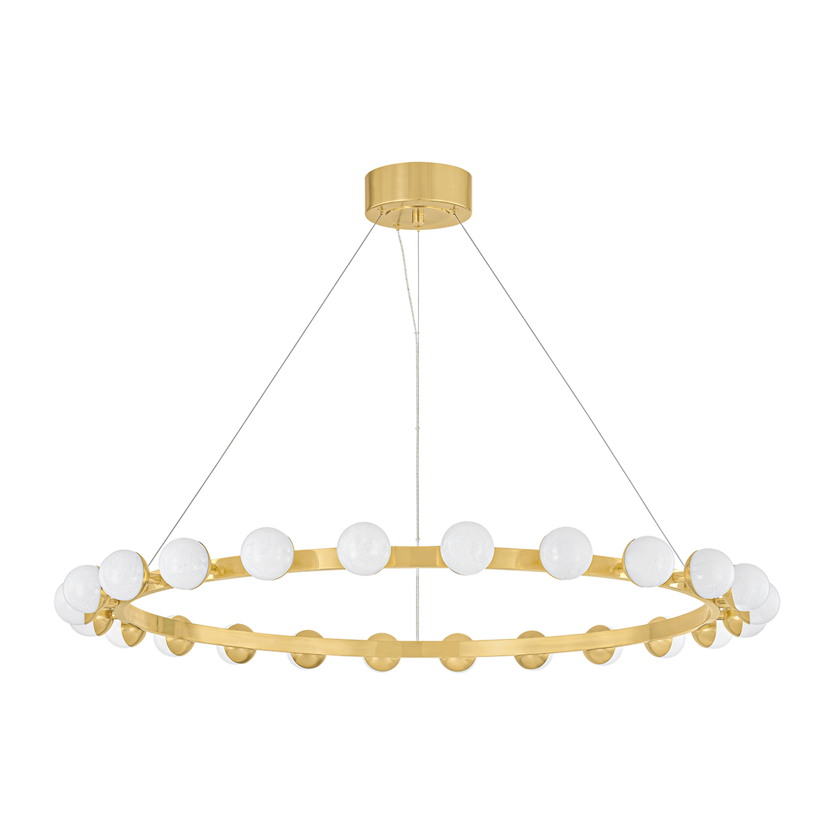 Vintage Brass Crackled Globe Chandelier