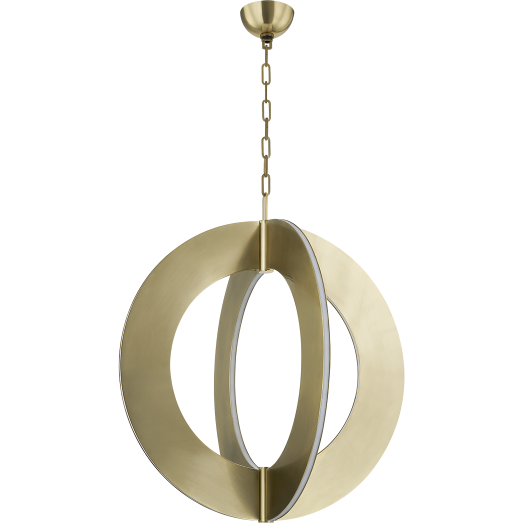Vintage Brass LED Ring Pendant Chandelier