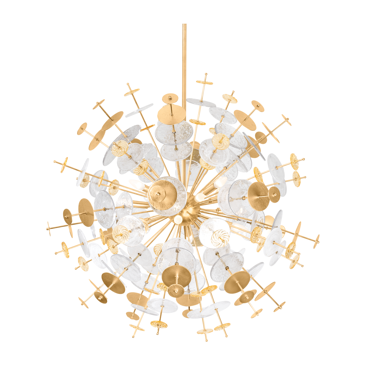 Vintage Gold Sputnik Glass Chandelier