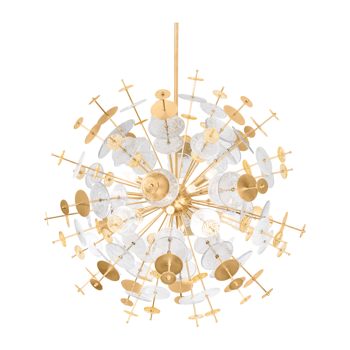 Vintage Gold Sputnik Glass Chandelier