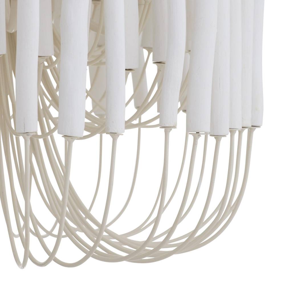 Whitewashed Wood Tiered Chandelier