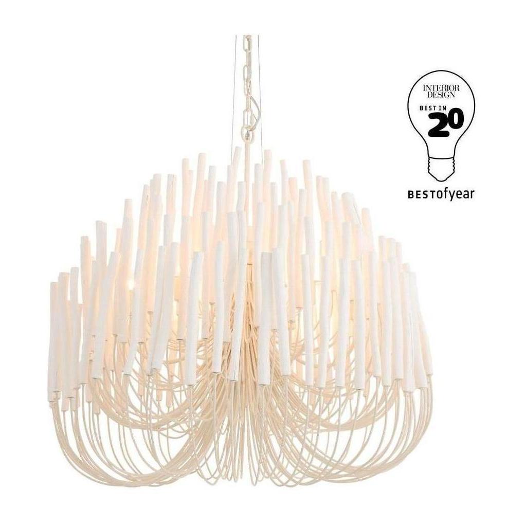 Whitewashed Wood Tiered Chandelier