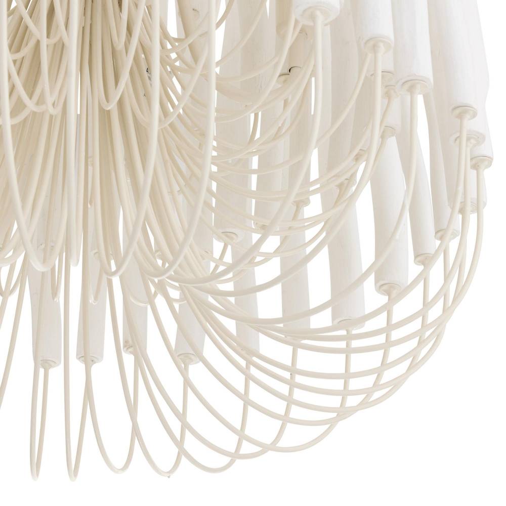Whitewashed Wood Tiered Chandelier